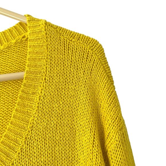 Ralph Lauren Villa Yellow Scoop Neck Open Weave knit sweater NWTS Large - Picture 2 of 8